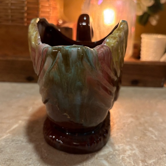 Brown and Blue Decorative Ceramic Swan Figurine Planter - Picture 10 of 12